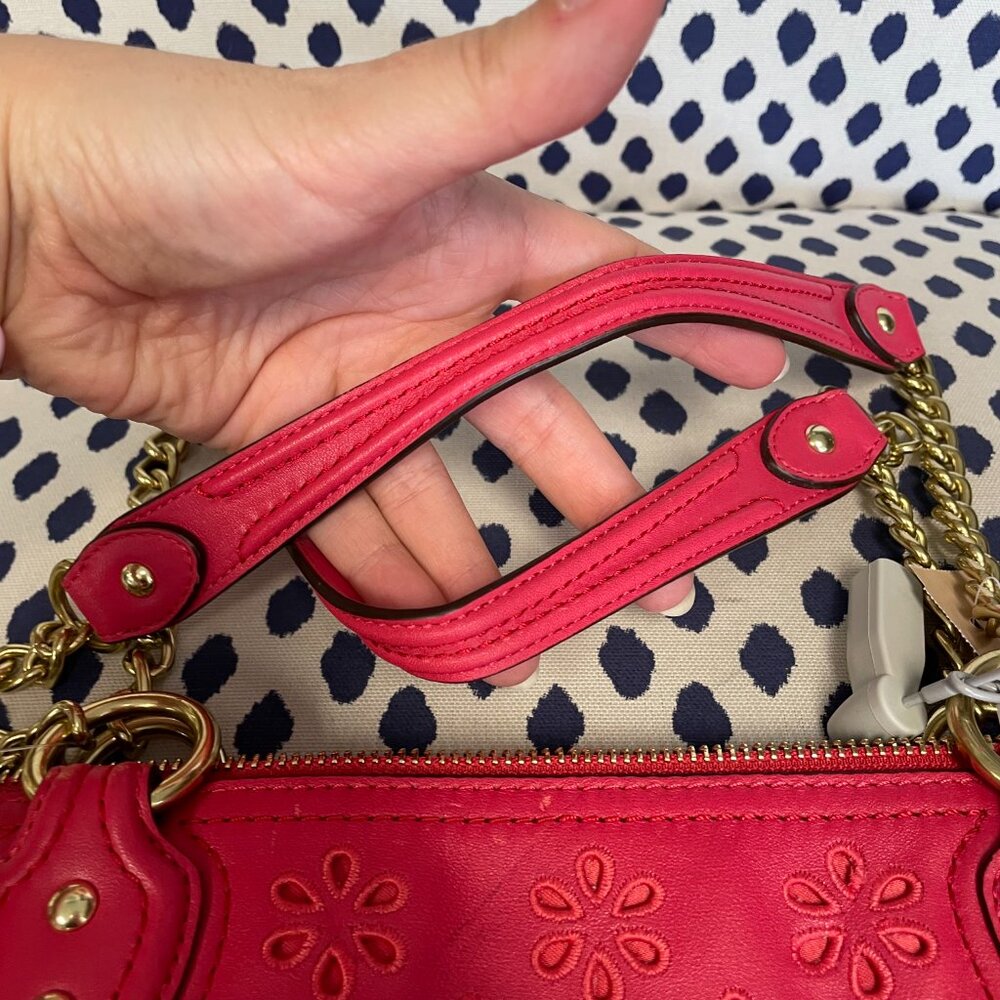 Coach Pink Poppy Eyelet Tote - Picture 10 of 13